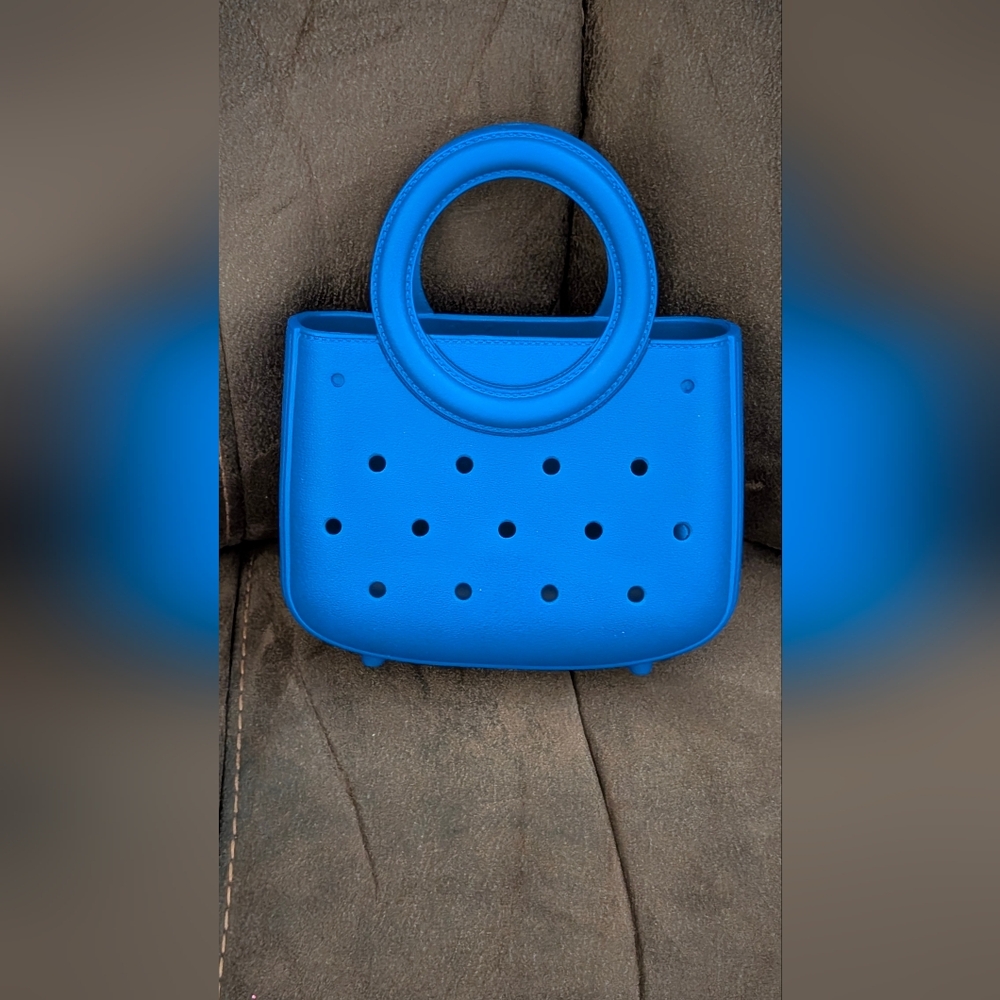 Blue Women's Circle-Handle Tote Bag